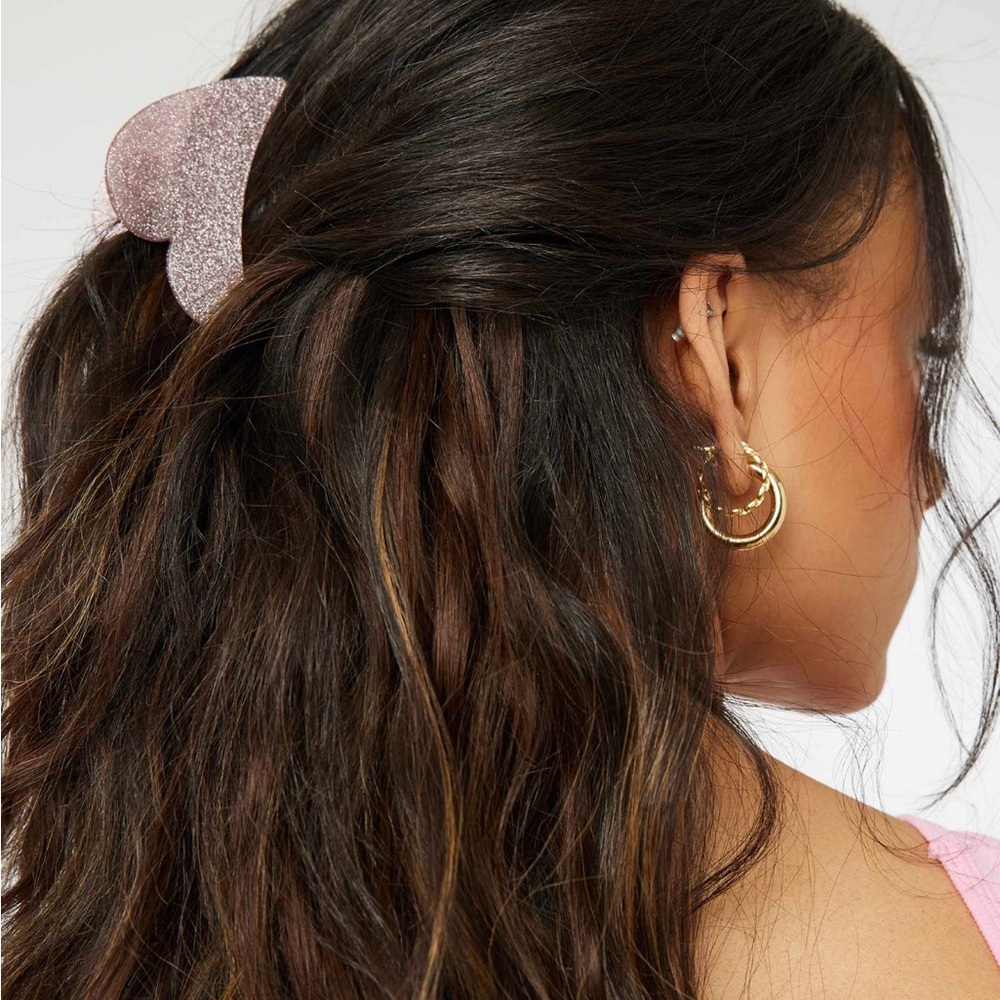Glittery Pink Hair Clip